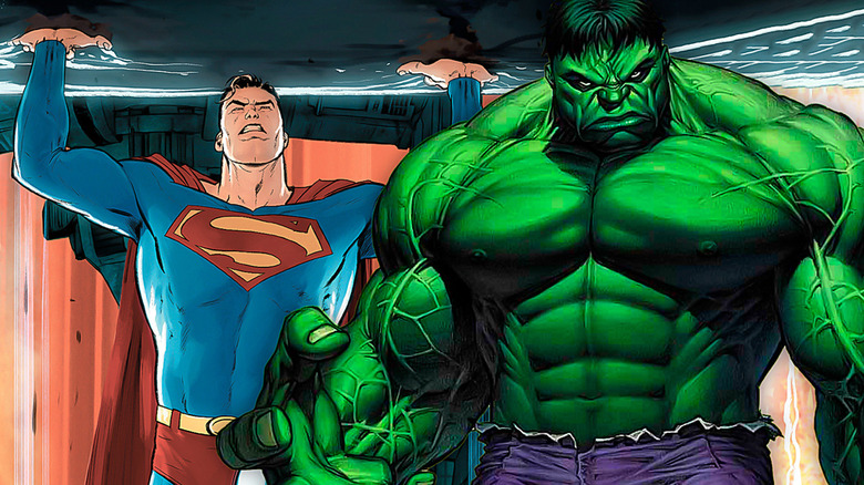 Superman next to Hulk