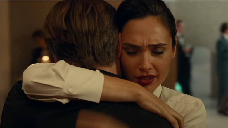 Wonder Woman hugging Steve Trevor
