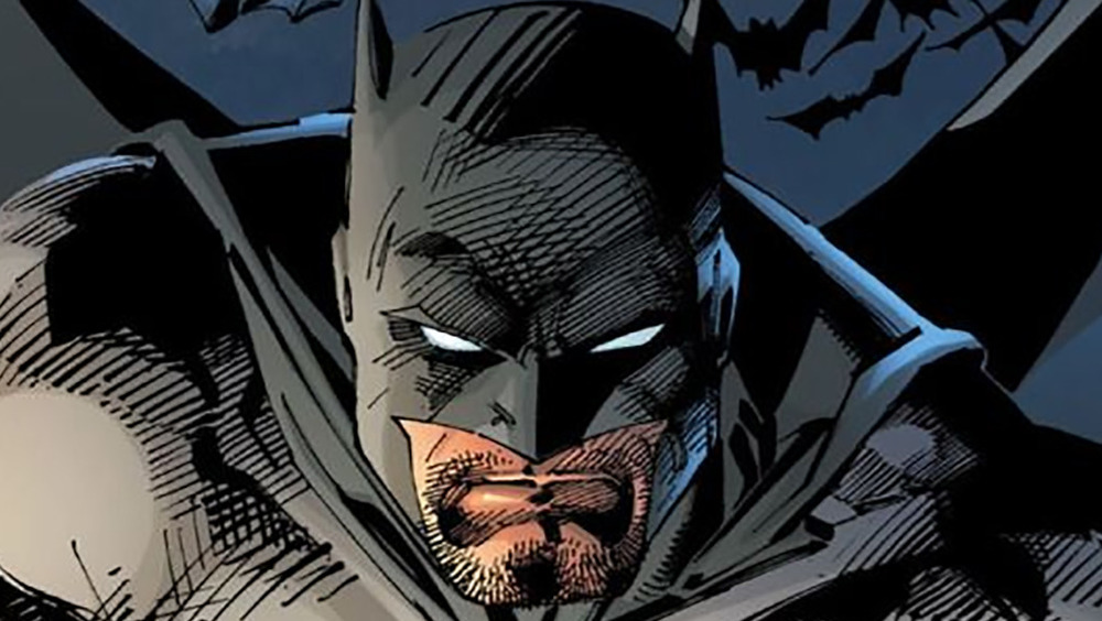 Batman scowling