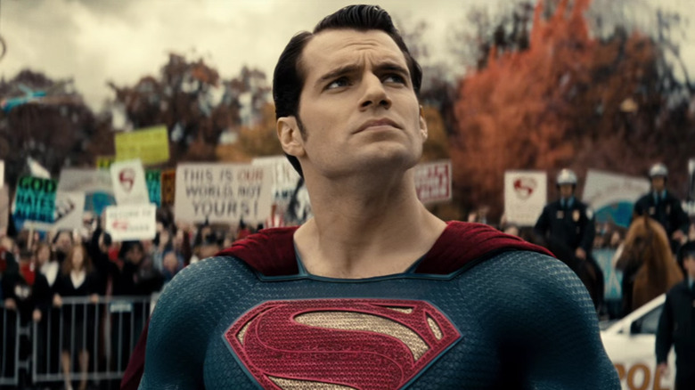 Superman staring off