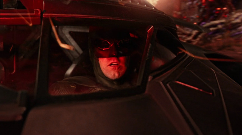 Batman inside Batmobile in Justice League