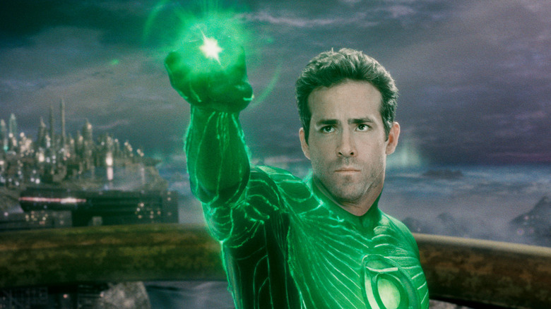 Green Lantern testing out his powers in "Green Lantern"