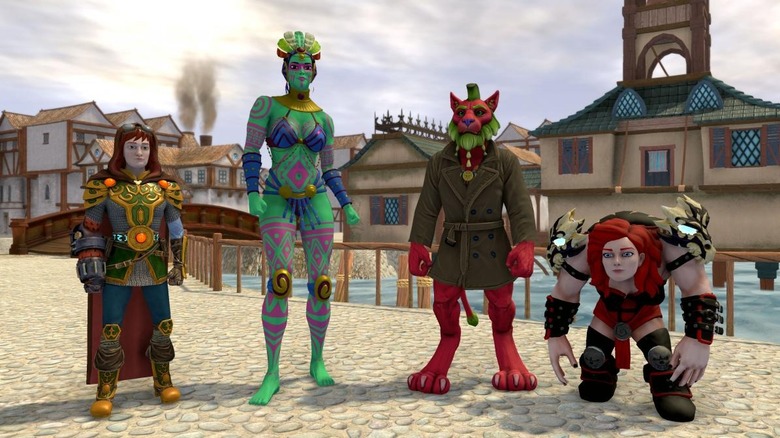 Meg, Nicky, Usman, and Russell's Kingdom Scrolls characters