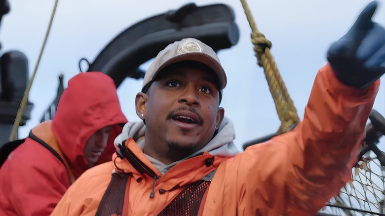 Jacob Hutchins on the boat