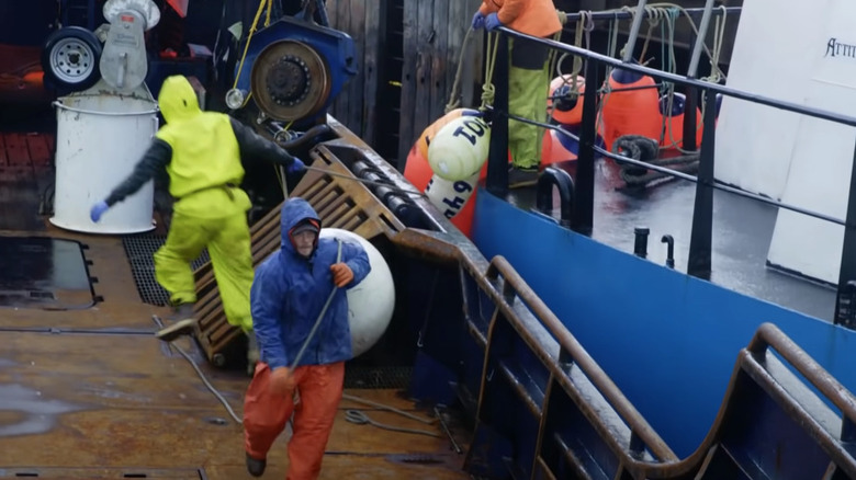 Fishing crew runs from danger 