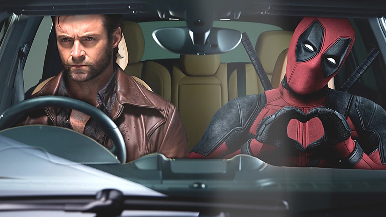 Deadpool whispering a Wolverine joke