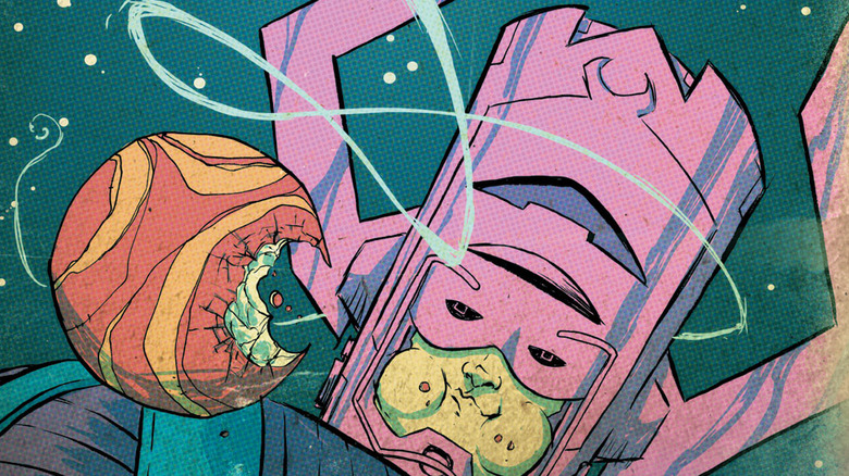 Galactus taking a bite out of a planet