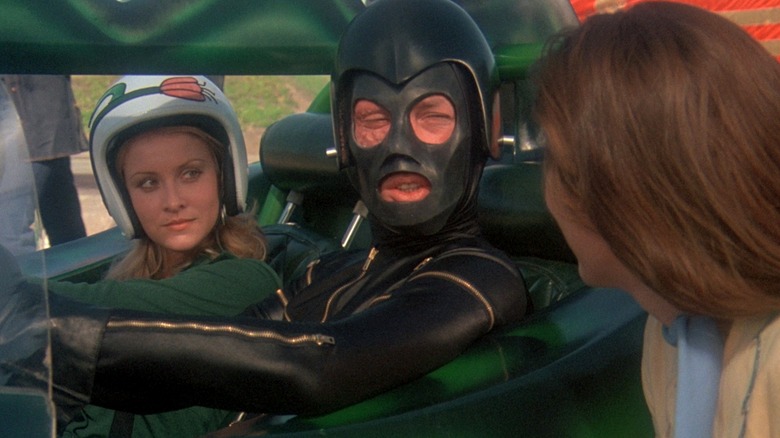 Frankenstein sitting in the driver's seat in Death Race 2000 (1975)