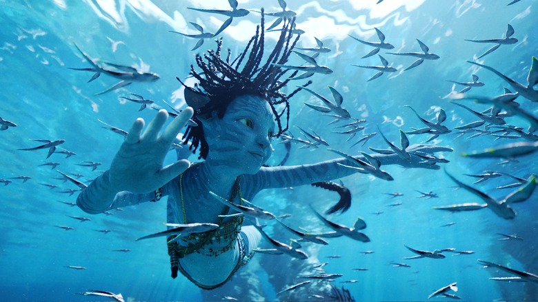 Trinity Bliss swimming in Avatar: The Way of Water
