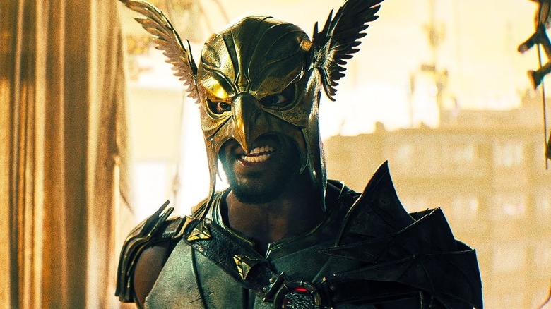 Hawkman challenges Black Adam about killing criminals