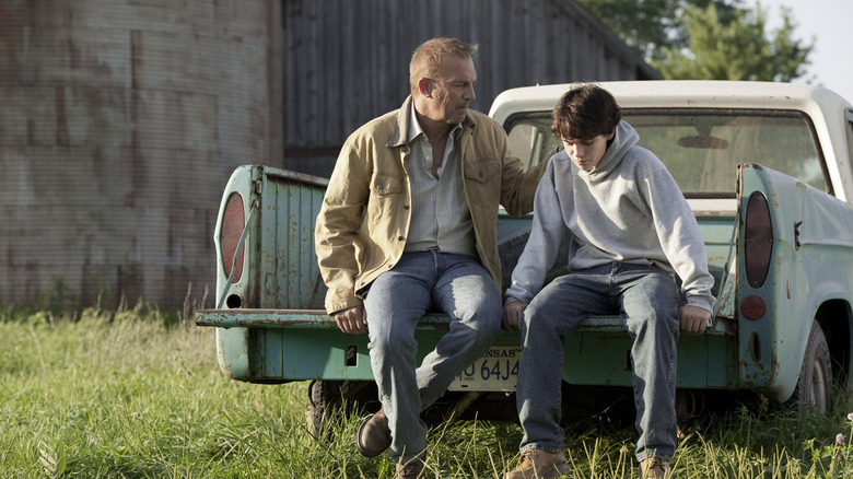 Jonathan Kent comforting Clark Kent in Man of Steel (2013)