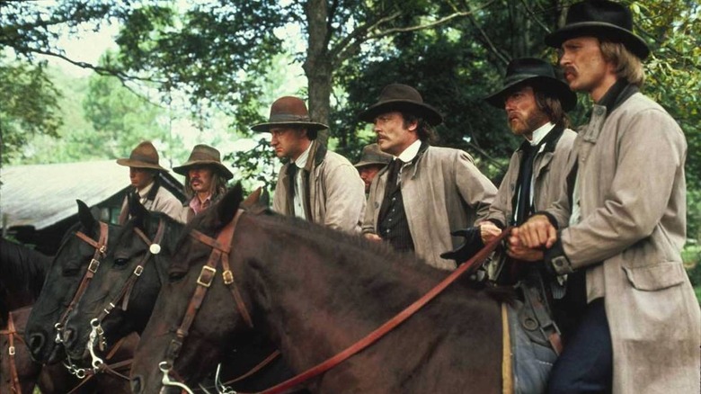 The James-Younger Gang on horseback in The Lone Riders