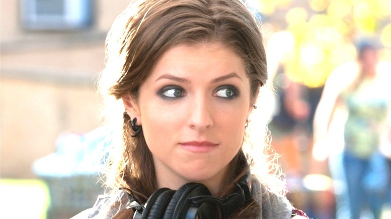 Anna Kendrick wearing headphones