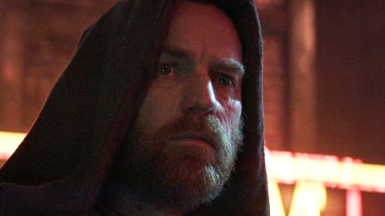 Obi-Wan Kenobi wearing a hood