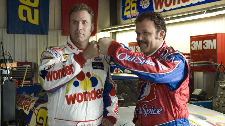 Ricky and Cal bump fists in "Talladega Nights"