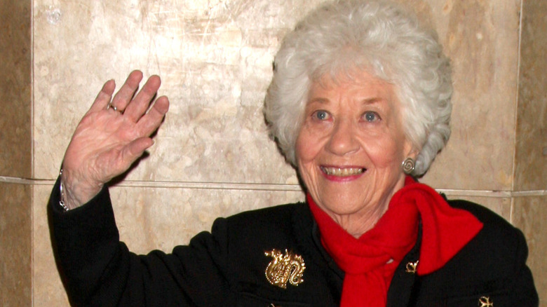 Charlotte Rae waves hello