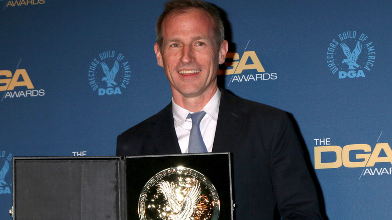 Spike Jonze holding award
