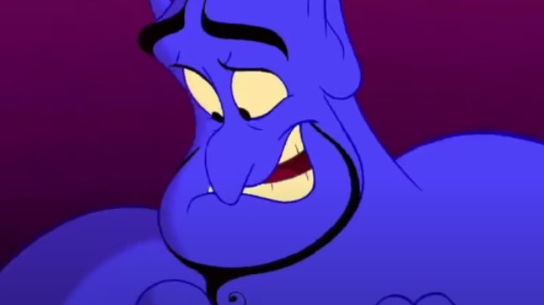 Genie chuckles with Aladdin