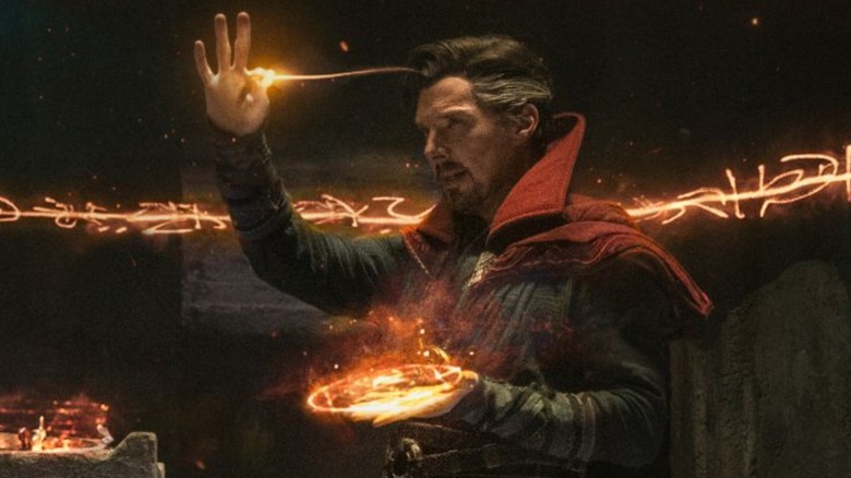 Benedict Cumberbatch as Doctor Strange in a scen