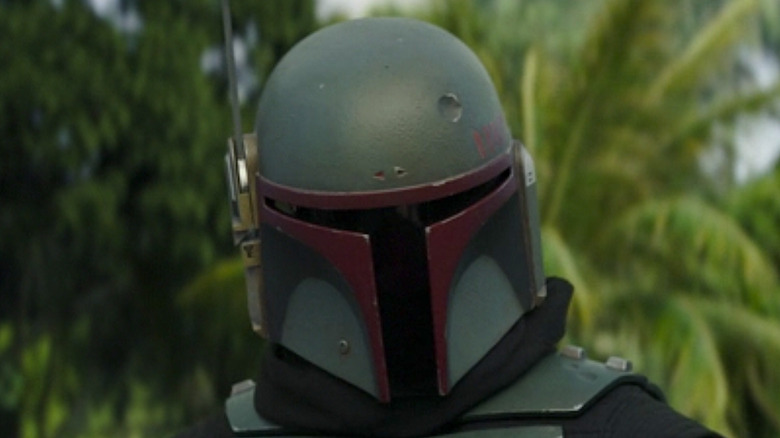 Boba Fett stood in jungle