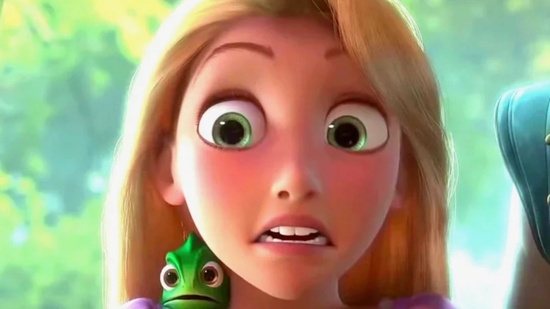 Rapunzel looking shocked in close-up