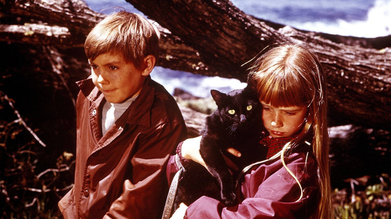 Tia and Tony and friend in the woods in "Escape to Witch Mountain" (1975)