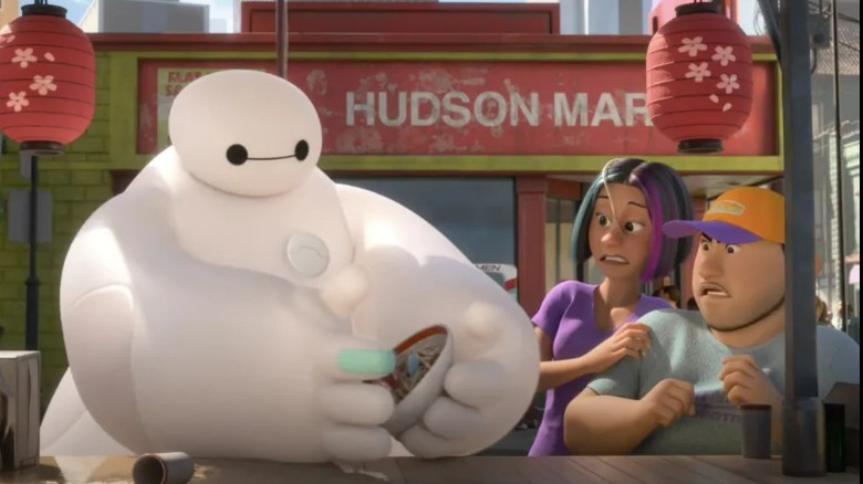 Baymax holding a bowl