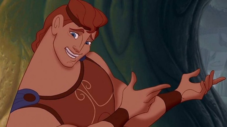 Hercules gesturing awkwardly