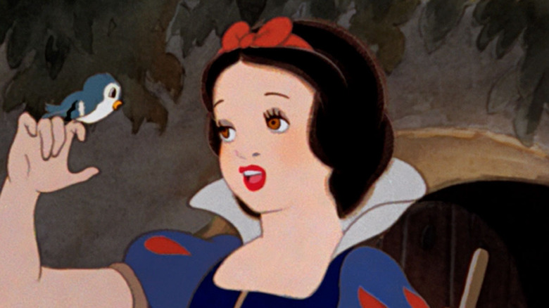 Snow White talking to bird