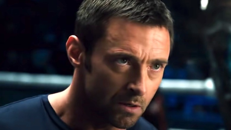 Hugh Jackman looking serious