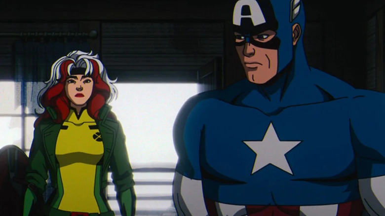 Rogue with Captain America standing