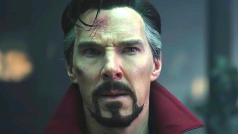 Benedict Cumberbatch frowning in Doctor Strange in the Multiverse of Madness