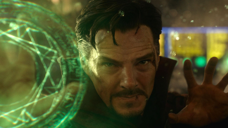 Doctor Strange using the Time Stone