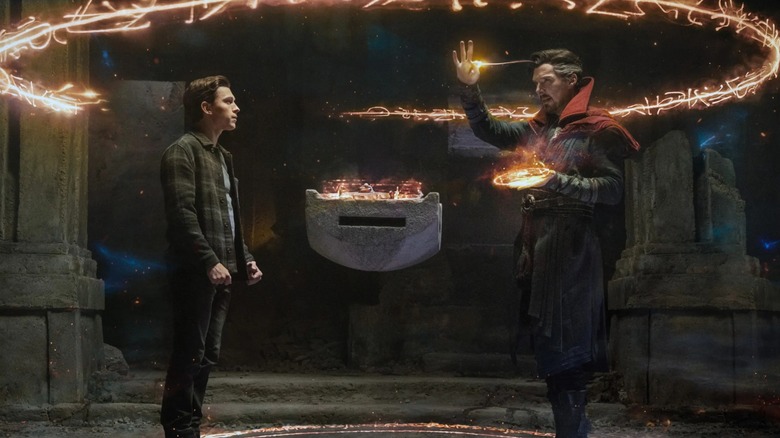Doctor Strange and Peter Parker talking