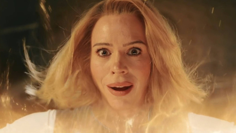 The Doctor regenerates into Billie Piper in "Doctor Who"