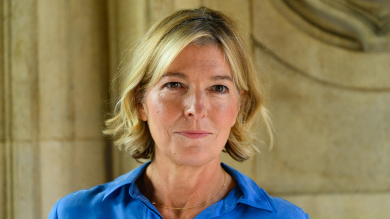 Gemma Redgrave standing blue shirt