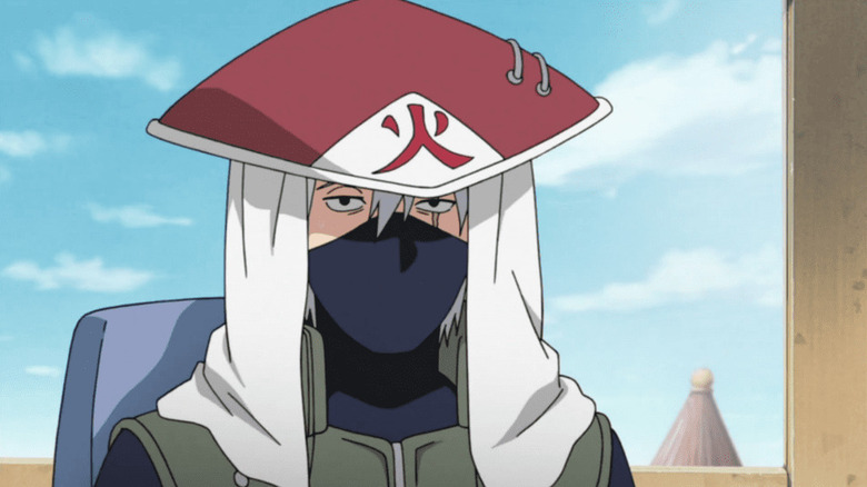 Kakashi dressed as Hokage