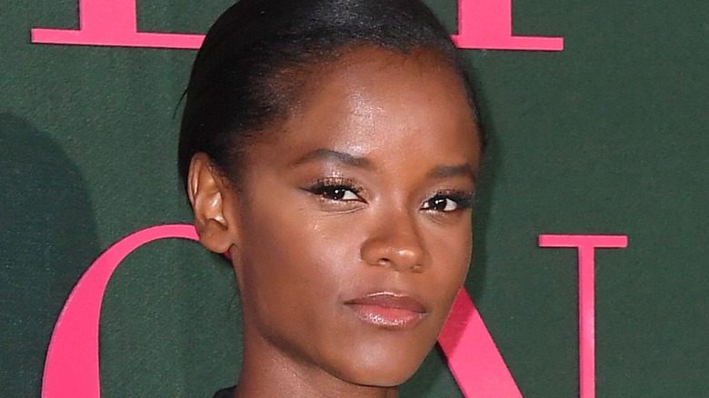 Letitia Wright looking at camera