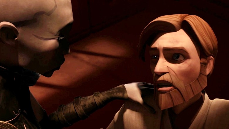 Asajj Ventress helps Obi-Wan