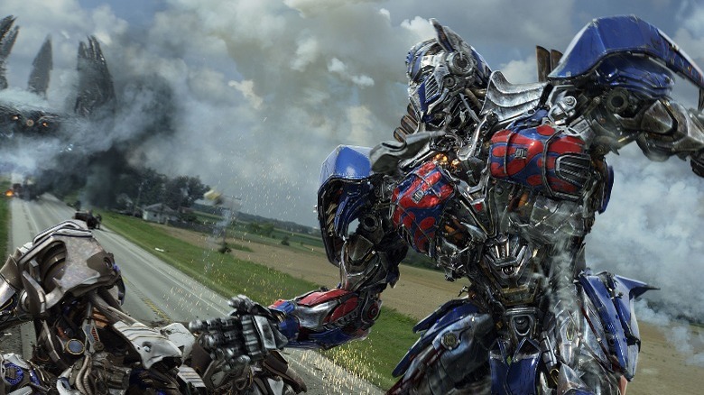 Optimus Prime in battle