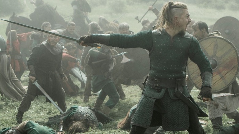 Alexander Dreymon with sword
