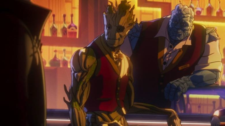 Groot on bar counter