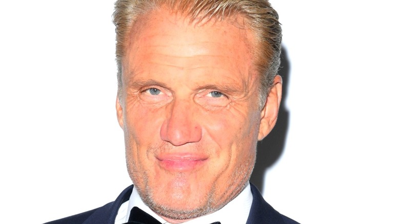 Dolph Lundgren wears bowtie