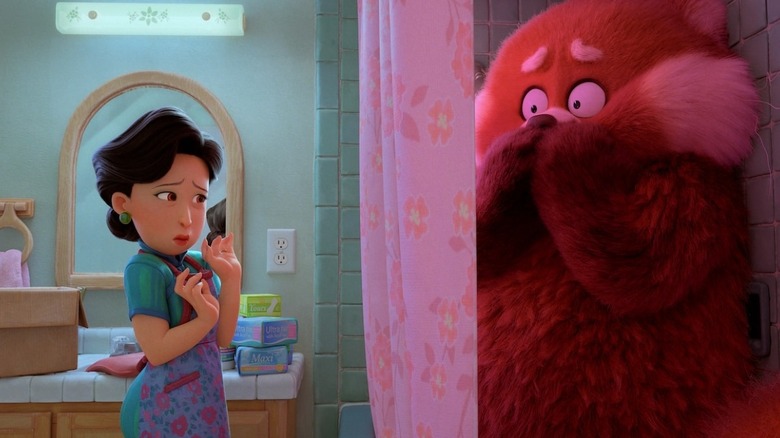 Mei in the bathroom