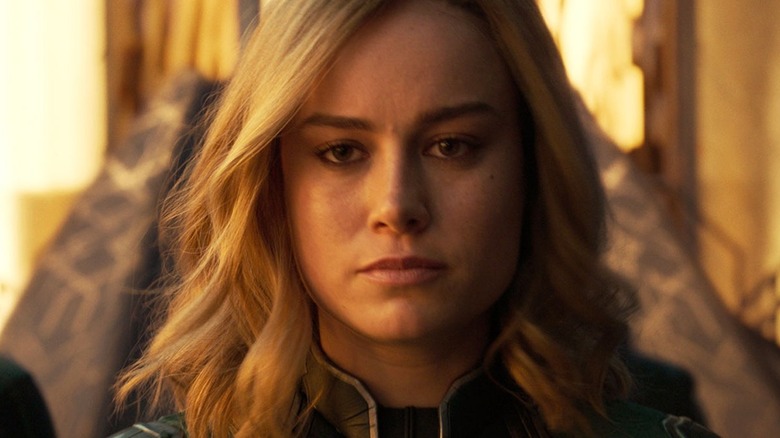 Captain Marvel looking stoic