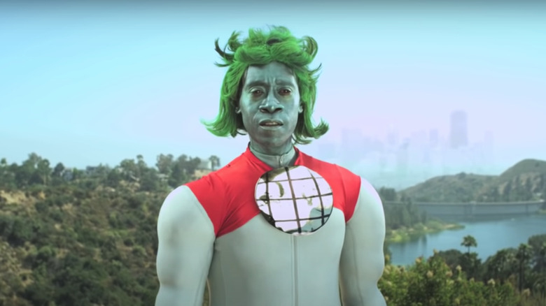 Don Cheadle as Captain Planet staring ahead