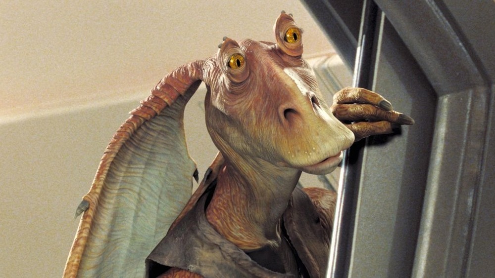 Jar Jar outside looking in