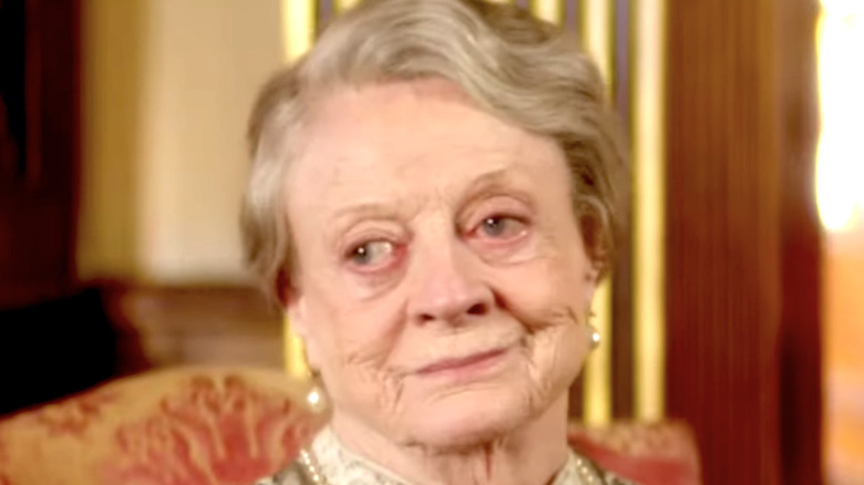 Maggie smith in Downton Abbey smiling