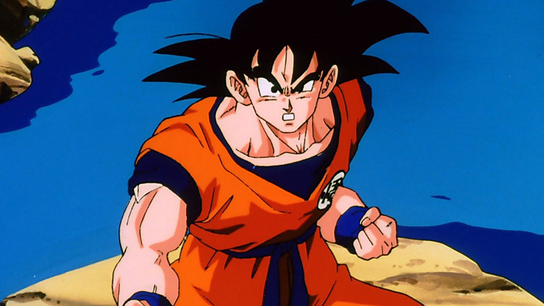 Goku Battle Stance Surprised Face