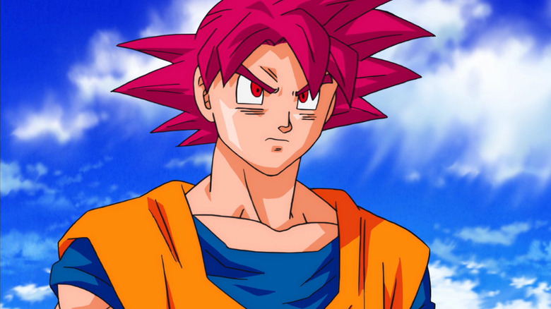 Goku glares angrily